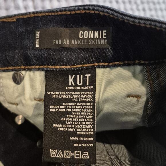 KUT from the Cloth Connie Fab Ab Ankle Skinny Jean Women 00 High Rise Frayed - Picture 5 of 10